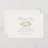 White Rose Floral Vielen Dank Karten (Vorne/Hinten)