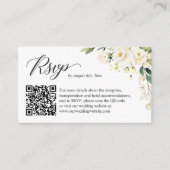 White Rose Floral Wedding Online UAWG QR Code Begleitkarte (Vorderseite)
