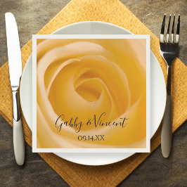 White Rose Floral Wedding Serviette