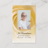 White Rose Flower Funeral Memorial Prayer Visitenkarte (Vorderseite)