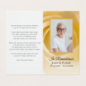 White Rose Flower Funeral Memorial Prayer  Visitenkarten (Außenseite Aufgefaltet)