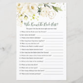 White Rose Foliage Wer die Bride Best kennt (Vorderseite)