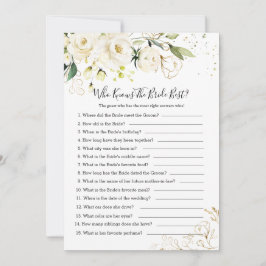 White Rose Foliage Wer die Bride Best kennt Einladung