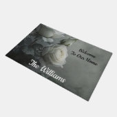 White Rose Fußmatte (Schrägansicht)