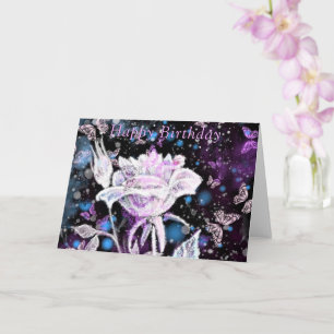 White Rose Geburtstagskarte Karte