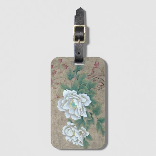 White Rose Gepäckanhänger (Vorderseite Vertikal)