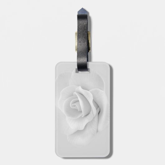 White Rose Gepäckanhänger (Rückseite vertikal)