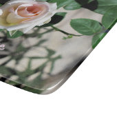 White Rose Glas Cutting Board Schneidebrett (Ecke)