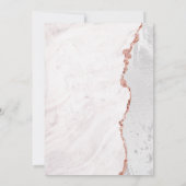 White & Rose Gold Agate Bridal Dusche Einladung (Rückseite)