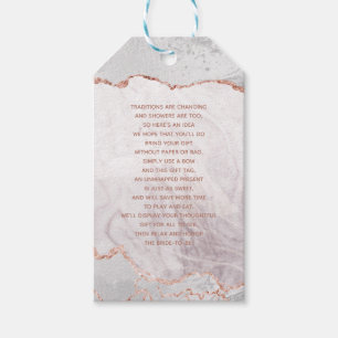 White & Rose Gold Agate Gilt Bridal Display Dusche Geschenkanhänger