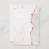 White & Rose Gold Agate Hochzeit Probe Dinner Einladung (Rückseite)