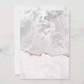 White & Rose Gold Agate Marble Babydusche Einladung (Rückseite)