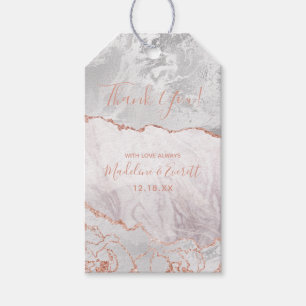 White & Rose Gold Agate Marble Foil Gilt Vielen Da Geschenkanhänger