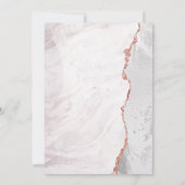 White & Rose Gold Agate Marble Foil Moderne Hochze Einladung (Rückseite)