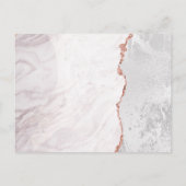 White & Rose Gold Agate Marble Foil Moderne Hochze Einladungspostkarte (Rückseite)