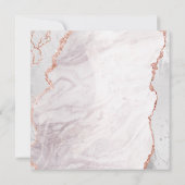 White & Rose Gold Agate Marble Foil Square Hochzei Einladung (Rückseite)
