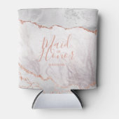 White & Rose Gold Agate Marble Foil Trauzeugin Dosenkühler (Vorderseite)