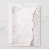 White & Rose Gold Agate Marble Foil Trendy Wedding Einladung (Rückseite)
