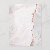 White & Rose Gold Agate Marmor Hochzeitsdetails Begleitkarte (Rückseite)