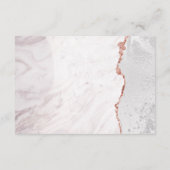 White & Rose Gold Agate Marmor Hochzeitsrichtung Begleitkarte (Rückseite)