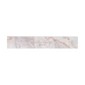 White & Rose Gold Agate Marmor Wedelmonogramm Einladungsbanderole (Flach)