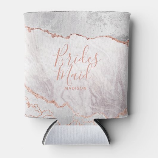 White & Rose Gold Agate Marmorbrücke Dosenkühler (Vorderseite)