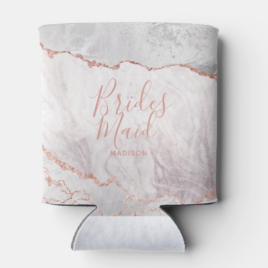 White & Rose Gold Agate Marmorbrücke Dosenkühler (Rückseite)