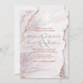 White & Rose Gold Agate Marmorfoil Gilded Wedding Einladung (Vorderseite)