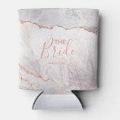 White & Rose Gold Agate Marmorfoil Gilt die Braut Dosenkühler (Vorderseite)