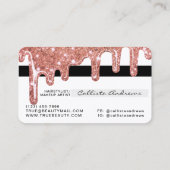 White Rose Gold Chunky Glitzer Dick Tropfens Credi Visitenkarte (Rückseite)