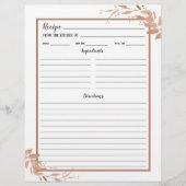 White Rose Gold Foliage Reciage Binder Page (Vorderseite)