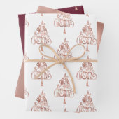 White Rose Gold Frohe Weihnachtsbaum Geschenkpapier Set (Beispiel)