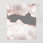 White Rose Gold Glitzer Agate Save the Date (Rückseite)