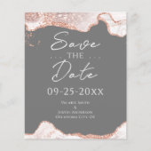 White Rose Gold Glitzer Agate Save the Date (Vorderseite)