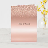 White Rose Gold Glitzer Glitzy Sparkle Karte (Gelbe Blume)