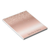 White Rose Gold Glitzer Glitzy Sparkle Notizblock (angewinkelt)