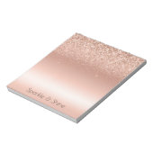 White Rose Gold Glitzer Glitzy Sparkle Notizblock (Rotiert)