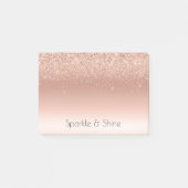 White Rose Gold Glitzer Glitzy Sparkle Post-it Klebezettel (Vorderseite)