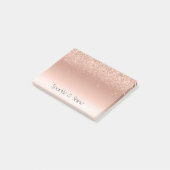 White Rose Gold Glitzer Glitzy Sparkle Post-it Klebezettel (angewinkelt)
