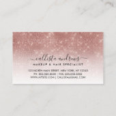 White Rose Gold Glitzer Ombre Makeup Friseur Salon Visitenkarte (Rückseite)