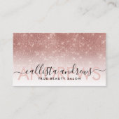White Rose Gold Glitzer Ombre Makeup Friseur Salon Visitenkarte (Vorderseite)