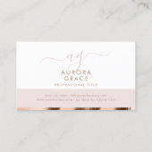 White Rose Gold Grace Visitenkarte (Rückseite)