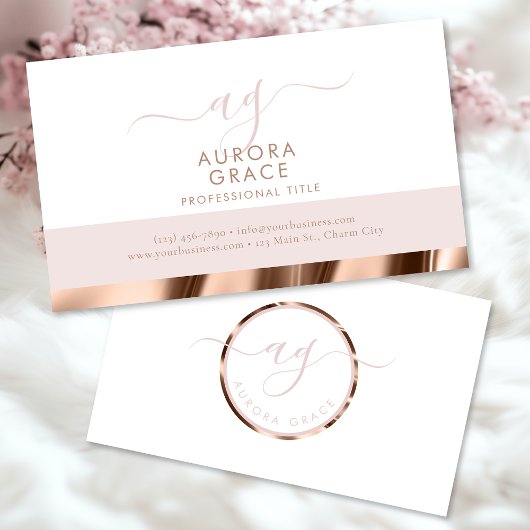 White Rose Gold Grace Visitenkarte