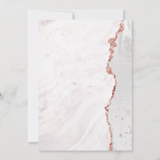 White & Rose Gold Junggeselinnen-Abschied Einladun Einladung (Rückseite)