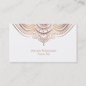 White Rose-Gold Lace Mandala Visitenkarte (Vorderseite)