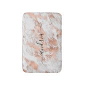 White & Rose Gold Marble 3, Glitzer, Skriptname Badematte (Vorderseite Vertikal)