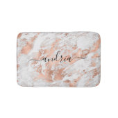 White & Rose Gold Marble 3, Glitzer, Skriptname Badematte (Vorderseite)