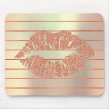 White Rose Gold Metallische Kupfer Streifen Lippen