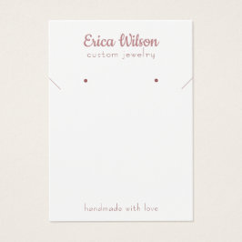 White & Rose Gold Necklass Earring Display-Karte