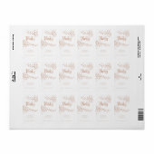 White & Rose Gold Polka Dot Custom Gevor Label Adressaufkleber (Vorne)